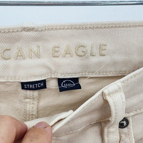 New NWOT American Eagle Super High Rise Straight Jeans Off White Size 12‎ - Picture 10 of 10